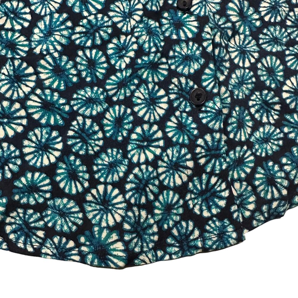 Maeve Anthropologie Womens blue geometric burst top Size 4 - Picture 4 of 6